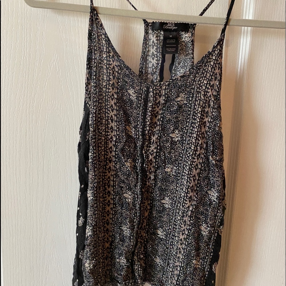 Split back tank top.